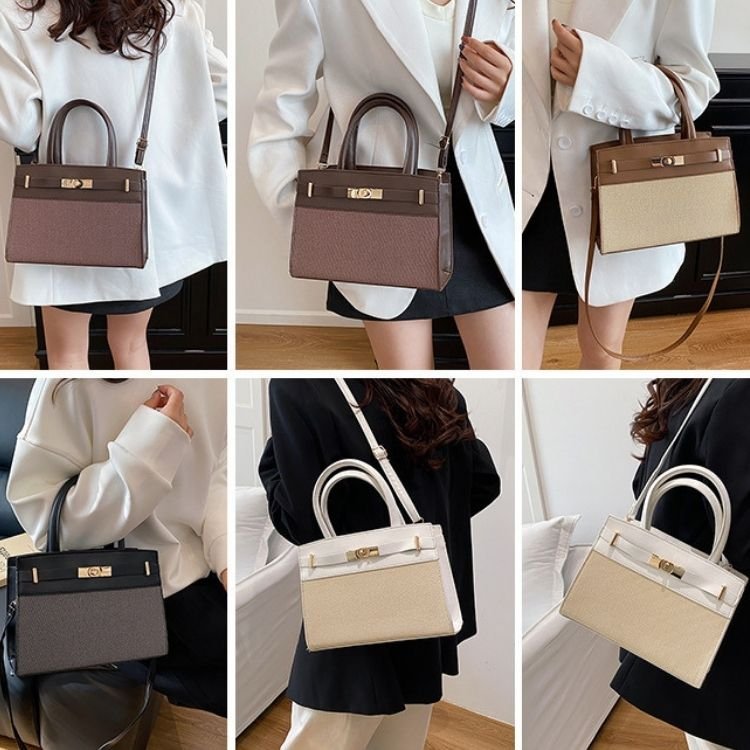 Elegant Color Block Shoulder Bag - Image 19