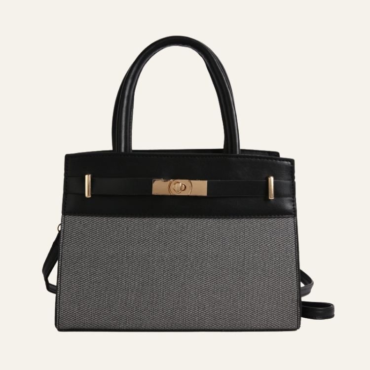 Elegant Color Block Shoulder Bag